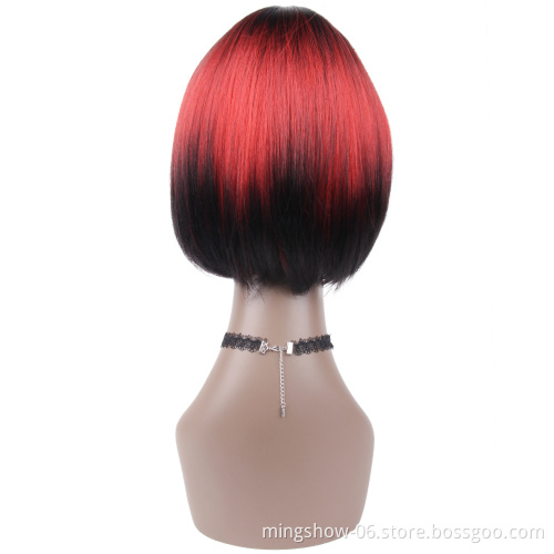 Paypal accepted machine made red wig, red and black wig red hair wig